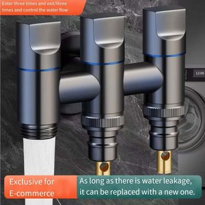Hot Selling Three Outlet Automatic Grey Brass <strong>Bidet</strong> <strong>Valve</strong> for Bathroom Accessories &amp; Washing Machine <strong>Diverter</strong> Faucet - Product Image 6