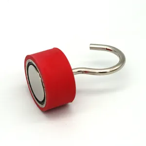 NdFeB Strong Permanent Large Opening Magnet Hook Glued Large Opening Magnet Hook NdFeB Neodymium Magnet Welding Punching