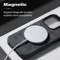 Cuir suédé de haute qualité pour coque de téléphone avec protection de caméra et charge sans fil pour 17 16 15 14 13 Pro Max