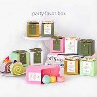 Boîte cadeau carrée pliable en carton pour mariage, avec logo personnalisé en relief, matériaux recyclés, emballage pour bonbons, chocolats et gelées