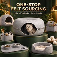 Vente en gros de lit pour chat en feutre, maison-caverne pour animaux de compagnie, détachable, lavable, nid douillet pour chat, maison pour animaux de compagnie OEM ODM