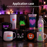 Panneau matriciel LED programmable flexible, écran d'art pixelisé RVB avec contrôle par application, motif DIY pour la décoration de tasses intelligentes