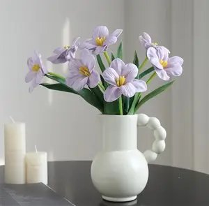Hoge Kwaliteit Enkele Tulpen Bloem Pu Real Touch Opening Tulp Wit Plastic Kunstmatige Tulpenbloem Voor Decor