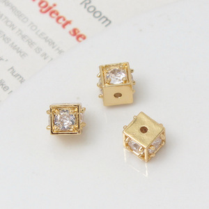 Perles entretoises cubiques en laiton plaqué or 18 carats avec zircon, 5mm, 6mm, 8mm, 10mm, pour la fabrication de bijoux, bracelets et colliers DIY - Product Image 6