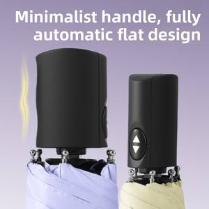 <span class=keywords><strong>Ombrello</strong></span> Ultraleggero Moderno Completamente <span class=keywords><strong>Automatico</strong></span> a Tre Pieghe, Antipioggia e Antisolare, Compatto e Portatile da Viaggio in Poliestere e Fibra di Vetro - Product Image 4