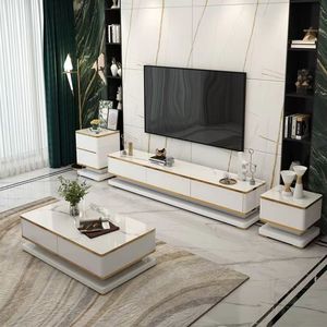 Luce di lusso Cabinet <span class=keywords><strong>TV</strong></span> combinazione <span class=keywords><strong>tavolino</strong></span> piccolo appartamento piatto pietra <span class=keywords><strong>tavolino</strong></span> e <span class=keywords><strong>Tv</strong></span> Set Set marmo - Product Image 6
