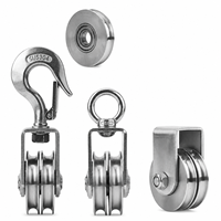 Roue de guidage à roulement à poulie à deux roues en acier inoxydable pour porte coulissante, anti-rouille, pour rail de levage
