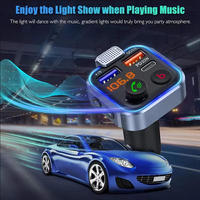 Transmetteur FM universel pour véhicule 12V-24V BT V5.0 Lecteur MP3 PD20W et QC3.0 Charge rapide Appels téléphoniques mains libres