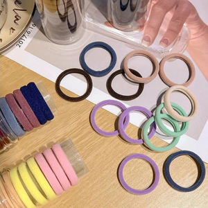 Lot de 20 élastiques à cheveux en tissu, sans couture, très élastiques, durables, noirs, non-dommageables pour queues de cheval, pour femmes - Product Image 3