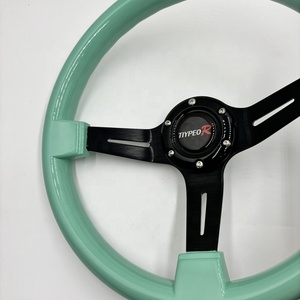 พวงมาลัยแต่งทรง JDM ขอบลึก 7 ซม. ขนาด 14 นิ้ว สีเขียว ABS ยูนิเวอร์แซล - Product Image 3