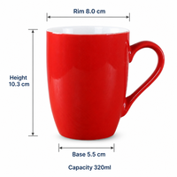 Mug en céramique personnalisé avec logo, 320 ml, finition brillante, 15 couleurs, mug vierge pour sublimation, style nordique, cadeau promotionnel, vente en gros, OEM, ODM