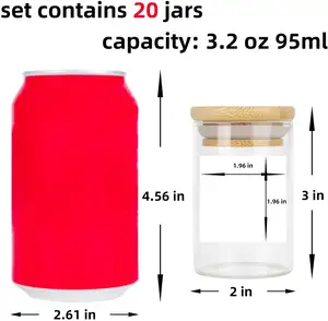 Ensemble de pots en verre de rangement de cuisine en borosilicate, bouteilles de récipient à épices avec couvercle en bambou, offre spéciale 2021