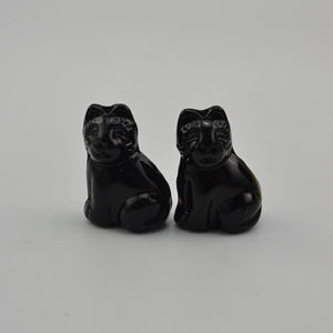 Décoration de vacances statue de verre en verre de chat chat noir - Product Image 2