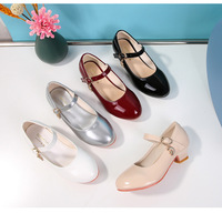 Nouvelles Chaussures de Danse Princesse Blanches en Cuir pour Fille, Ballet d'Hiver et Fête