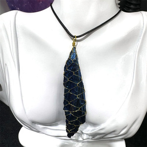 Thiết kế mới thô Đá chữa bệnh pha lê Kyanite Hào Quang Tourmaline lông mặt dây chuyền vòng cổ cho quà tặng - Product Image 5