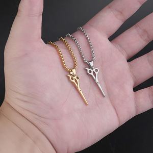 Collier pour homme, pendentif ciseaux en acier inoxydable, bijoux punk tendance pour femme et homme, cadeau d'anniversaire - Product Image 4