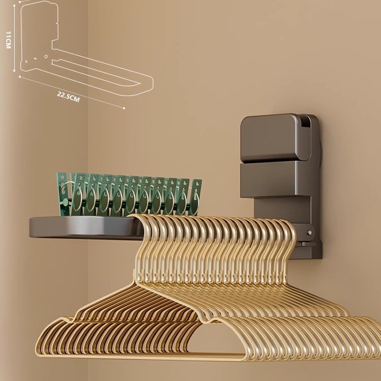 Percha plegable con ventosa, gris plomo, paquete individual.