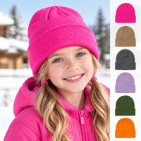 Bonnet tricoté tendance pour enfants, couleur unie, bord côtelé, extensible, chaud, pour l'école, le ski, les sports, la maison, le bricolage, usage quotidien multi-scènes