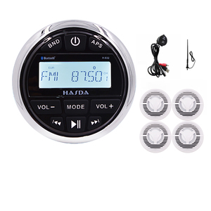 Boat Yacht golf cart marine audio kit gauge style <b>stereo</b> radio BT 6.5''coaxial 4x45W USB adapter Antenna - Product Image 2