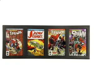 Yageli China supplier customized frosted black acrylic wall mounted 4 comic book display frame for Museum