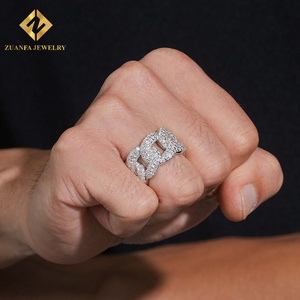 ZUANFA JEWELRY New Arrive In Stock Hip Hop Iced Out Miami Cutout <b>Ring</b> 925 <b>Silver</b> VVS Moissanite <b>Ring</b> <b>Men</b> <b>Ring</b> - Product Image 5