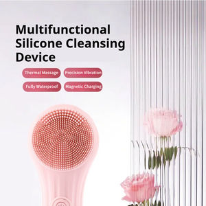 منظف وجه كهربائي هزاز صوتي قابل لإعادة الشحن مقاوم للماء من السيليكون للعناية بالجمال في المنزل - Product Image 6