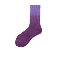 Nouvelle Arrivée Automne Hiver Chaussettes Tie-Dye Dégradées Couleur Macaron Chaussettes Décontractées Superposées Chaussettes de Sport Mi-Longues en Coton pour le Basketball