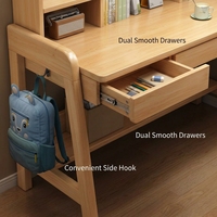 Bureau pour enfants en bois massif moderne et écologique avec étagères et tiroirs de rangement, bureau d'étude non toxique pour chambre à coucher, maison, école