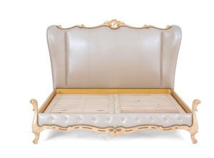Mobili per Camera da Letto in Stile Moderno Francese di Lusso, Forniture di Alta Qualità per Camera da Letto di <span class=keywords><strong>Palazzo</strong></span>, Letto Matrimoniale in Legno Massello Intagliato - Product Image 2