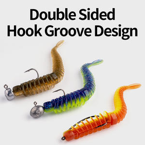 CHILENT Esca a Verme con Filettatura Inversa 7.5/8.5cm Esca Morbida per Pesce Persico Luccio Adatta a Bacini Artificiali Esca Galleggiante - Product Image 2