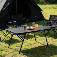 Mesa Plegable de 180 cm, Aleación de Aluminio, Patas Desmontables, Altura Ajustable, para Exteriores, Camping, Picnic, Barbacoa, Mercado, Tipo Maletín