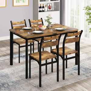 Commercio all'ingrosso della fabbrica tavolo da pranzo e sedie Set, MDF <span class=keywords><strong>legno</strong></span> tavolo da cucina <span class=keywords><strong>con</strong></span> 4 sedie Set per la casa, cucina, ristorante - Product Image 4