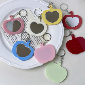 <span class=keywords><strong>Porte</strong></span>-clés miroir Liwu Apple, sensation haut de gamme, solide, coloré, portable, accessoire de sac, miroir de maquillage mignon - Product Image 3