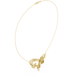 Trendy Design Multi-Shape Diamond Infinity Floral <b>Statement</b> <b>Necklace</b> Gold Plated Chain Fashion Jewelry for Daily Wear - Product Image 3