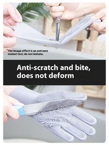 Gants de bain en silicone écologiques pour chat, anti-rayures, long, artefact de bain pour chien, complets, sans fournitures de bain - Product Image 4