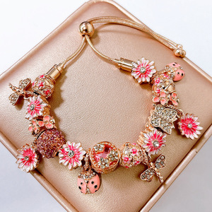 Pan Serie Macropore Legering Diy <span class=keywords><strong>String</strong></span> Ornament Armband Saffier Blauwe Armband - Product Image 3