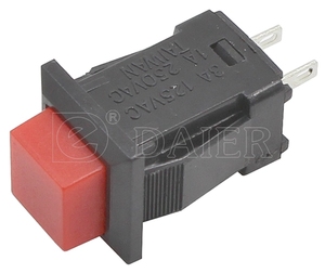 3A 125VAC 1A 250VAC Interruptor de botón de enganche Carcasa negra Interruptor de encendido y apagado Botón cuadrado Botón pulsador de 2 pines - Product Image 4