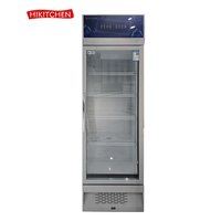 Vitrine Réfrigérée Verticale de 388 L, 5 Niveaux, Éclairage LED, Porte Vitrée Simple pour Boissons, Réfrigérateur d'Affichage pour Supermarché