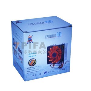 คูลมูน R90 ซีพียูคูลเลอร์ 90X90X25 มม. ไฟ LED สีแดงทองแดงอลูมิเนียมฮีทซิงค์แบริ่งของเหลว 3 พิน 4 พินพัดลมระบายความร้อนโปรเซสเซอร์ - Product Image 2