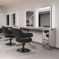 Nouveau modèle de table de coiffure haut de gamme, élégante, double face, quatre côtés en cuir, pour permanente, coloration et coupe de cheveux