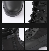 Bottes Tactiques Asiaon Rafale pour Hommes et Femmes, Cuir Camouflage Delta Noir avec Design USA Désert, Chaussures de Combat et de Randonnée