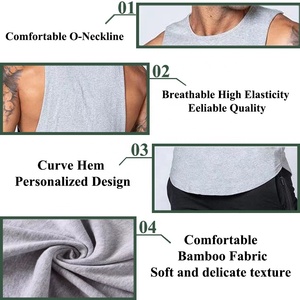 Taglie forti <span class=keywords><strong>uomo</strong></span> Muscle Bamboo allenamento Fitness <span class=keywords><strong>abbigliamento</strong></span> da corsa canotta da <span class=keywords><strong>uomo</strong></span> <span class=keywords><strong>abbigliamento</strong></span> sportivo senza maniche gilet da ginnastica Activewear - Product Image 5