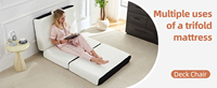 Faltbare Dreifach-Memory-Foam-Matratzenauflage 78x58x4 Zoll Waschbarer Bezug Rutschfester Boden - Tragbar für Gästezimmer