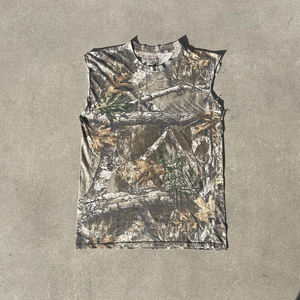 Vente en gros sur mesure Camouflage lourd de créateur Débardeur pour hommes T-shirt <span class=keywords><strong>sans</strong></span> manches surdimensionné en coton véritable camouflage - Product Image 1
