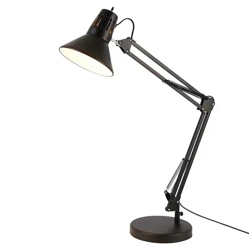 SML-lámpara de mesa de ángulo clásico ajustable, Metal de estilo Industrial, E27, estudio, oficina, Clip, Base de plástico