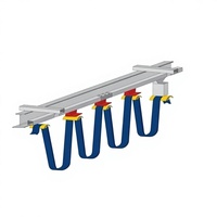 Chariot porte-câbles manuel robuste en acier inoxydable à 3 niveaux pour rail en C, pour systèmes de feston et de guidage de câbles d'alimentation de grue et palan
