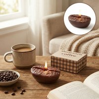 Bougie artisanale parfumée aux grains de café, mignonne, pour aromathérapie, décoration esthétique de chambre, coffret cadeau souvenir personnalisé, cire mélangée de qualité supérieure, vente en gros