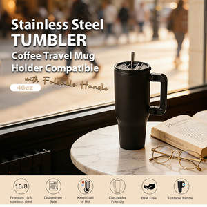 Botella de Agua Deportiva de Acero Inoxidable de Doble Pared de 40 oz, Diseño de Asa Plegable, Se Adapta a los Portavasos de Automóviles <span class=keywords><strong>para</strong></span> Mayor Comodidad en Viajes - Product Image 4