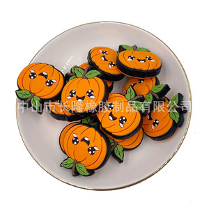 Perles en silicone en forme de citrouille, ornements ronds de dessin animé pour stylos, jouets pour enfants de 3 mois et plus - Product Image 2