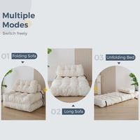 Canapé-lit pliable convertible avec oreiller, matelas pliable avec support dorsal, fauteuil inclinable confortable pour salon
